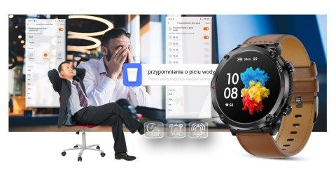 Smartwatch Gravity GT21-4 + Czarny Pasek Silikonowy Smartwatch Gravity GT21-4 + Czarny Pasek Silikonowy
