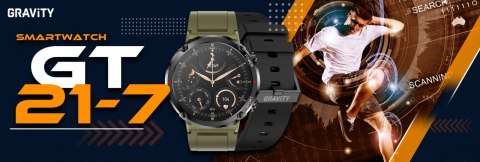Smartwatch Gravity GT21-7 + Czarny Pasek Silikonowy Smartwatch Gravity GT21-7 + Czarny Pasek Silikonowy