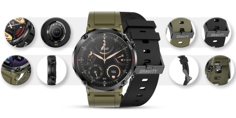 Smartwatch Gravity GT21-7 + Czarny Pasek Silikonowy Smartwatch Gravity GT21-7 + Czarny Pasek Silikonowy