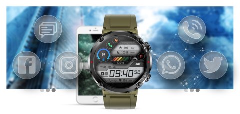 Smartwatch Gravity GT21-7 + Czarny Pasek Silikonowy Smartwatch Gravity GT21-7 + Czarny Pasek Silikonowy