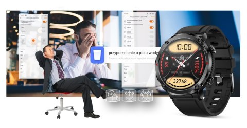 Smartwatch Gravity GT21-7 + Czarny Pasek Silikonowy Smartwatch Gravity GT21-7 + Czarny Pasek Silikonowy