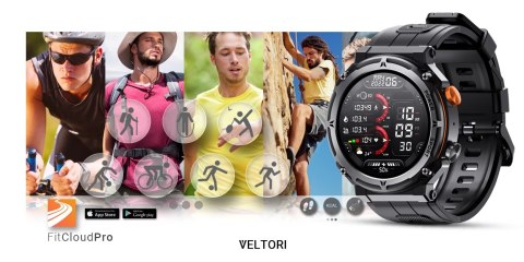 Smartwatch Veltori VT130-1 Czarny Pasek Silikonowy Smartwatch Veltori VT130-1 Czarny Pasek Silikonowy