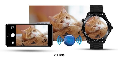 Smartwatch Veltori VT150-1 Czarny Pasek Silikonowy + Czarna Bransoleta Smartwatch Veltori VT150-1 Czarny Pasek Silikonowy + Czarna Bransoleta
