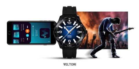 Smartwatch Veltori VT150-1 Czarny Pasek Silikonowy + Czarna Bransoleta Smartwatch Veltori VT150-1 Czarny Pasek Silikonowy + Czarna Bransoleta