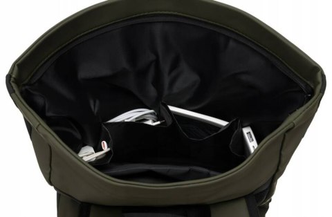 Duży plecak roll-top w zielonym kolorze z kieszenią na laptopa - Peterson Duży plecak roll-top w zielonym kolorze z kieszenią na laptopa - Peterson