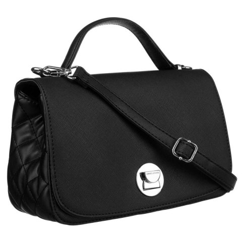Elegancka torebka w czarnym kolorze crossbody z pikowanymi bokami - David Jones Elegancka torebka w czarnym kolorze crossbody z pikowanymi bokami - David Jones