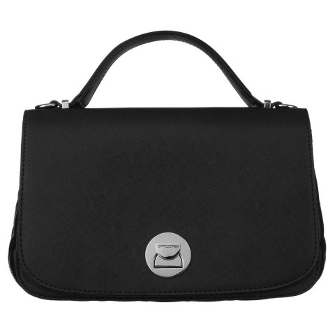 Elegancka torebka w czarnym kolorze crossbody z pikowanymi bokami - David Jones Elegancka torebka w czarnym kolorze crossbody z pikowanymi bokami - David Jones