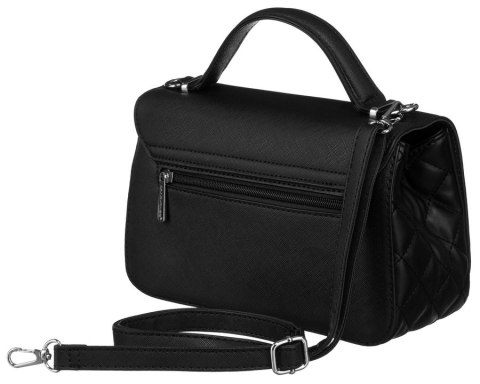 Elegancka torebka w czarnym kolorze crossbody z pikowanymi bokami - David Jones Elegancka torebka w czarnym kolorze crossbody z pikowanymi bokami - David Jones