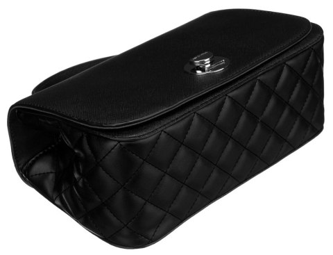 Elegancka torebka w czarnym kolorze crossbody z pikowanymi bokami - David Jones Elegancka torebka w czarnym kolorze crossbody z pikowanymi bokami - David Jones