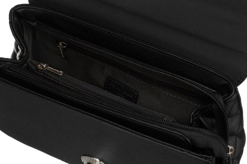 Elegancka torebka w czarnym kolorze crossbody z pikowanymi bokami - David Jones Elegancka torebka w czarnym kolorze crossbody z pikowanymi bokami - David Jones