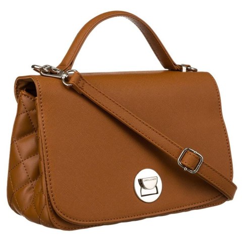 Karmelowa torebka damska crossbody ze srebrnymi okuciami - David Jones Karmelowa torebka damska crossbody ze srebrnymi okuciami - David Jones