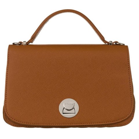 Karmelowa torebka damska crossbody ze srebrnymi okuciami - David Jones Karmelowa torebka damska crossbody ze srebrnymi okuciami - David Jones
