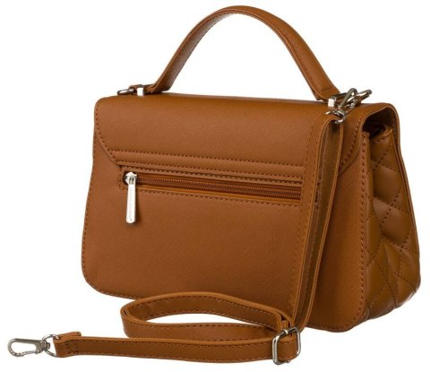Karmelowa torebka damska crossbody ze srebrnymi okuciami - David Jones Karmelowa torebka damska crossbody ze srebrnymi okuciami - David Jones