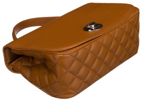 Karmelowa torebka damska crossbody ze srebrnymi okuciami - David Jones Karmelowa torebka damska crossbody ze srebrnymi okuciami - David Jones