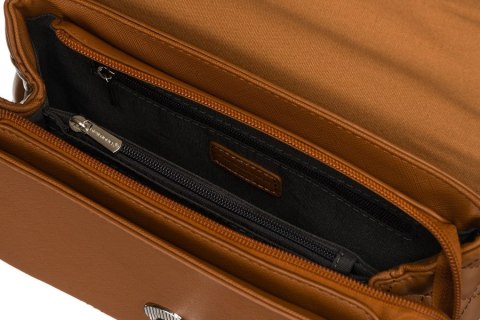 Karmelowa torebka damska crossbody ze srebrnymi okuciami - David Jones Karmelowa torebka damska crossbody ze srebrnymi okuciami - David Jones