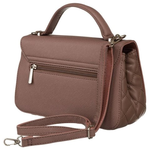 Torebka damska na ramię dwukomorowa z kieszeniami w kolorze dusty pink - David Jones Torebka damska na ramię dwukomorowa z kieszeniami w kolorze dusty pink - David Jones