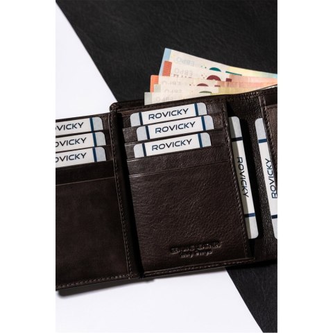 Elegancki portfel męski z ochroną RFID - Rovicky Elegancki portfel męski z ochroną RFID - Rovicky