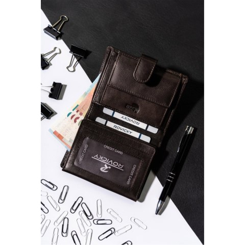 Elegancki portfel męski z ochroną RFID - Rovicky Elegancki portfel męski z ochroną RFID - Rovicky