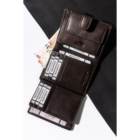 Elegancki portfel męski z ochroną RFID - Rovicky Elegancki portfel męski z ochroną RFID - Rovicky