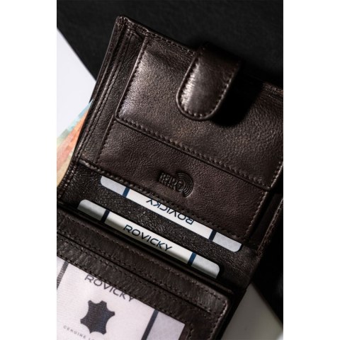 Elegancki portfel męski z ochroną RFID - Rovicky Elegancki portfel męski z ochroną RFID - Rovicky