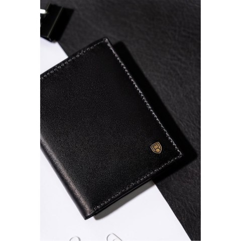 Skórzane, eleganckie etui na dokumenty w czarnym kolorze - Rovicky Skórzane, eleganckie etui na dokumenty w czarnym kolorze - Rovicky