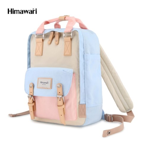 Pastelowy plecak damski na laptopa 14'' z kieszeniami - Himawari Pastelowy plecak damski na laptopa 14'' z kieszeniami - Himawari