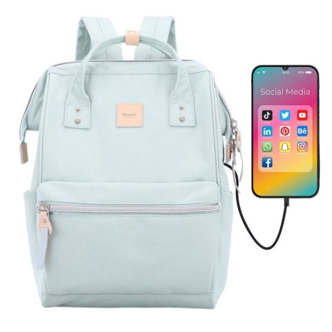 Plecak damski miętowy nieprzemakalny na laptopa - Himawari Plecak damski miętowy nieprzemakalny na laptopa - Himawari