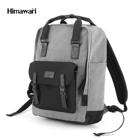 Plecak szaro-czarny z kieszeniami na laptopa 15'' - Himawari Plecak szaro-czarny z kieszeniami na laptopa 15'' - Himawari