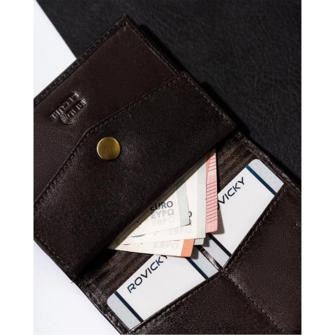 Brązowy kompaktowy portfel męski z RFID - Rovicky Brązowy kompaktowy portfel męski z RFID - Rovicky