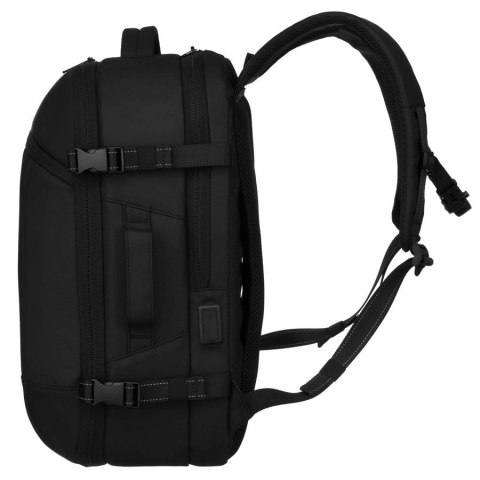 Czarny plecak podróżny z komorą próżniową i portem USB - Peterson Czarny plecak podróżny z komorą próżniową i portem USB - Peterson