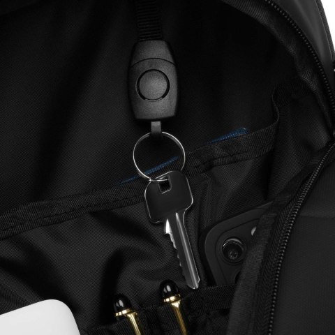 Czarny plecak podróżny z komorą próżniową i portem USB - Peterson Czarny plecak podróżny z komorą próżniową i portem USB - Peterson