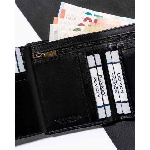 Klasyczny portfel męski na karty z RFID - Rovicky Klasyczny portfel męski na karty z RFID - Rovicky