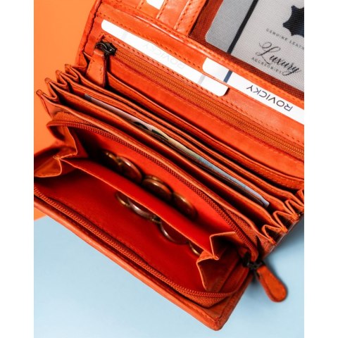Skórzany portfel z fakturą 3D z funkcją RFID - Rovicky Skórzany portfel z fakturą 3D z funkcją RFID - Rovicky