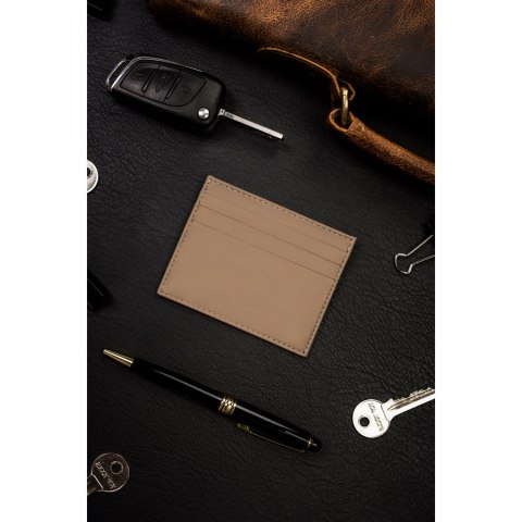 Etui na karty ze skóry naturalnej w ciemno beżowym kolorze Etui na karty ze skóry naturalnej w ciemno beżowym kolorze