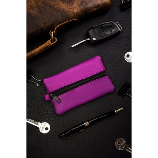 Etui na klucze ze skóry naturalnej w fioletowym kolorze