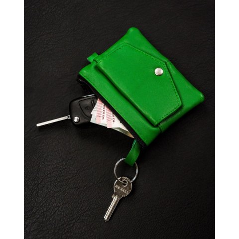Skórzane etui na klucze w ciemno zielonym kolorze Skórzane etui na klucze w ciemno zielonym kolorze