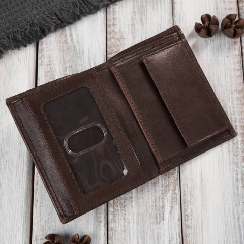 Portfel męski skórzany brązowy klasyczny elegancki z ochroną RFID Paolo Peruzzi AY-10-BR Portfel męski skórzany brązowy klasyczny elegancki z ochroną RFID Paolo Peruzzi AY-10-BR