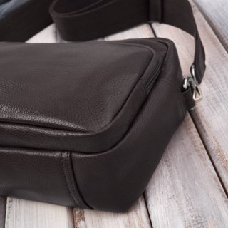Torebka damska listonoszka skórzana z etui na klucze i drobiazgi brązowa Paolo Peruzzi E-34-BR