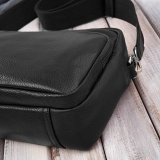 Torebka damska listonoszka skórzana z etui na klucze i drobiazgi czarna Paolo Peruzzi E-34-BL