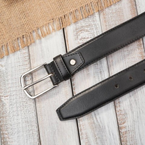 Pasek męski skórzany czarny z klasyczną srebrną klamrą 120 cm Paolo Peruzzi SI-42-BL-120 Pasek męski skórzany czarny z klasyczną srebrną klamrą 120 cm Paolo Peruzzi SI-42-BL-120
