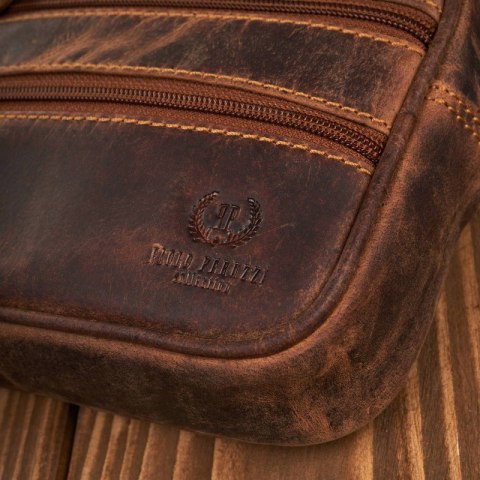 Saszetka męska skórzana do ręki vintage brązowa Paolo Peruzzi T-129-HBR Saszetka męska skórzana do ręki vintage brązowa Paolo Peruzzi T-129-HBR