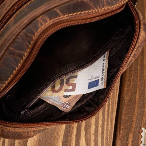 Saszetka męska skórzana do ręki vintage brązowa Paolo Peruzzi T-129-HBR Saszetka męska skórzana do ręki vintage brązowa Paolo Peruzzi T-129-HBR