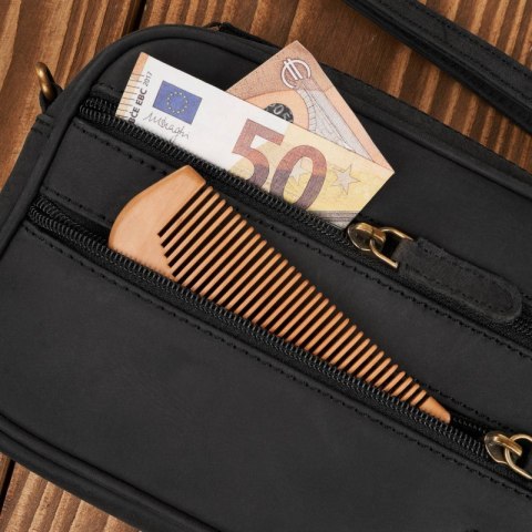 Saszetka męska skórzana do ręki vintage czarna Paolo Peruzzi T-129-HBL Saszetka męska skórzana do ręki vintage czarna Paolo Peruzzi T-129-HBL
