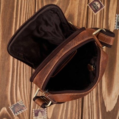 Saszetka męska skórzana na ramię brązowa vintage Paolo Peruzzi SI-35-BR Saszetka męska skórzana na ramię brązowa vintage Paolo Peruzzi SI-35-BR
