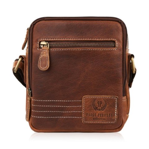 Saszetka męska skórzana na ramię brązowa vintage Paolo Peruzzi SI-35-BR Saszetka męska skórzana na ramię brązowa vintage Paolo Peruzzi SI-35-BR
