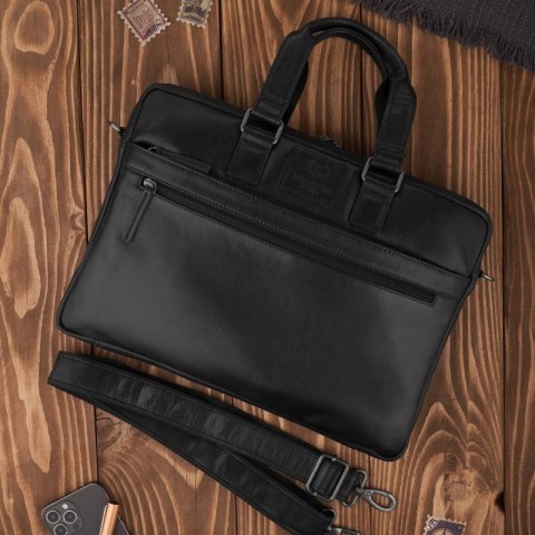 Torba męska na laptopa na ramię i do ręki skórzana czarna Paolo Peruzzi AL-09-BL Torba męska na laptopa na ramię i do ręki skórzana czarna Paolo Peruzzi AL-09-BL