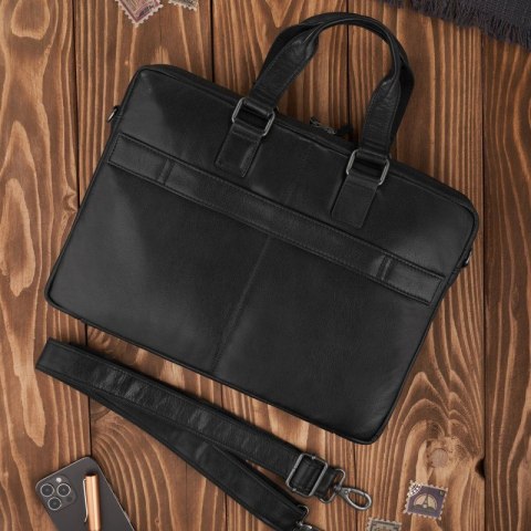Torba męska na laptopa na ramię i do ręki skórzana czarna Paolo Peruzzi AL-09-BL Torba męska na laptopa na ramię i do ręki skórzana czarna Paolo Peruzzi AL-09-BL