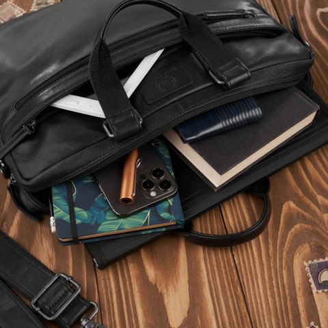 Torba męska na laptopa na ramię i do ręki skórzana czarna Paolo Peruzzi AL-09-BL Torba męska na laptopa na ramię i do ręki skórzana czarna Paolo Peruzzi AL-09-BL