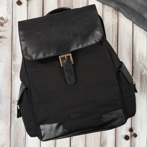 Plecak męski czarny do szkoły A4 na laptopa plecak podróżny wegański Paolo Peruzzi E-21-BL Plecak męski czarny do szkoły A4 na laptopa plecak podróżny wegański Paolo Peruzzi E-21-BL
