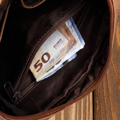 Saszetka męska skórzana na ramię i saszetka nerka męska zestaw prezentowy Paolo Peruzzi ZUP-123-HBR Saszetka męska skórzana na ramię i saszetka nerka męska zestaw prezentowy Paolo Peruzzi ZUP-123-HBR